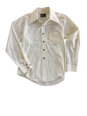 White with brown stitch shirt